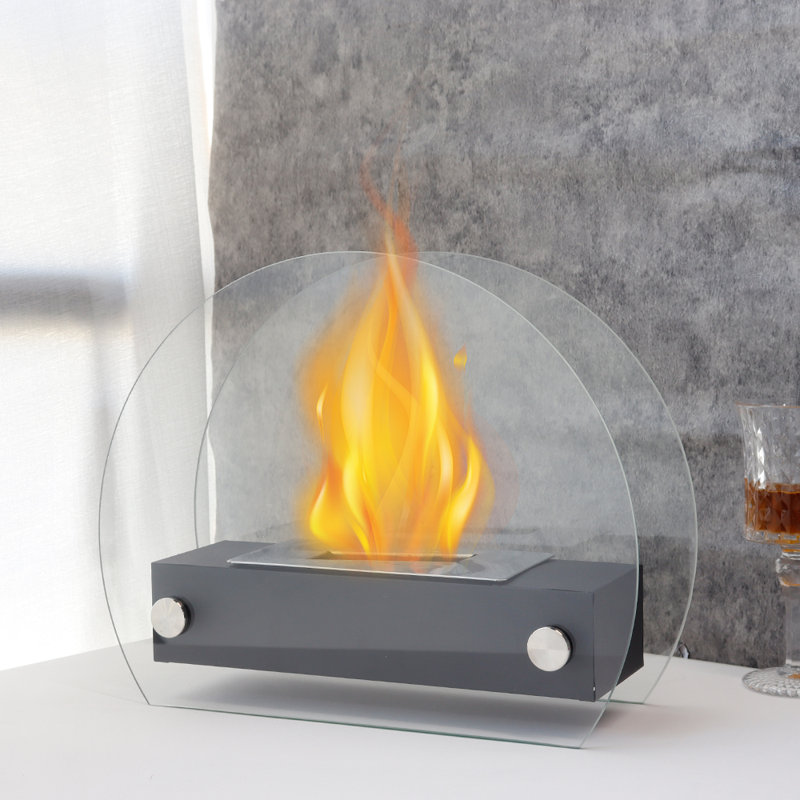 Kevondra Bio-Ethanol Outdoor Tabletop Fireplace with Flame Guard
