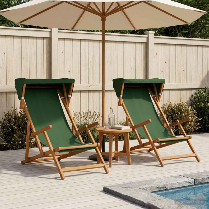 67.5cm Long Sun Lounger, 2, Green