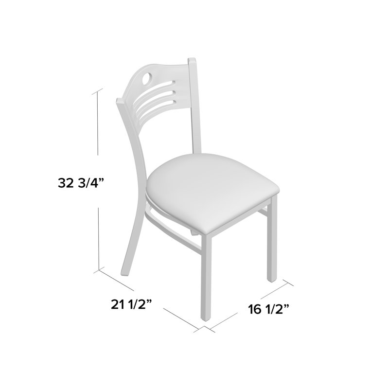 Prompton Slat Back Metal Restaurant Chair, Black 