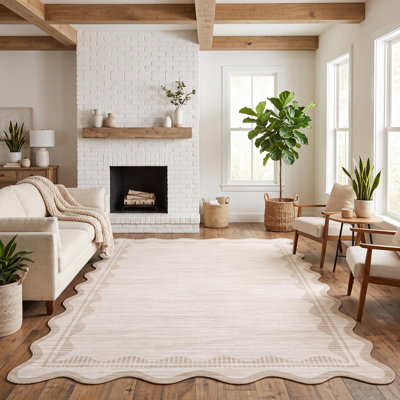 Tapis lavable Modern Border pour salon, chambre à coucher, couloir