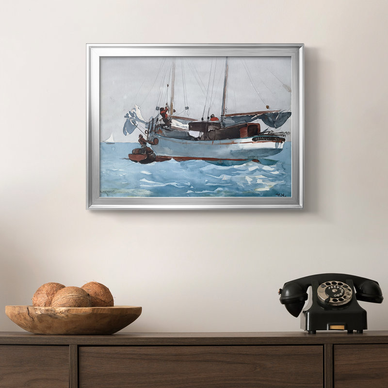 Sloop «Transport» (port de Gloucester) - Winslow Homer - Toile tendue avec châssis - c. 1873, 18,5 x 24,5, Toile avec cadre