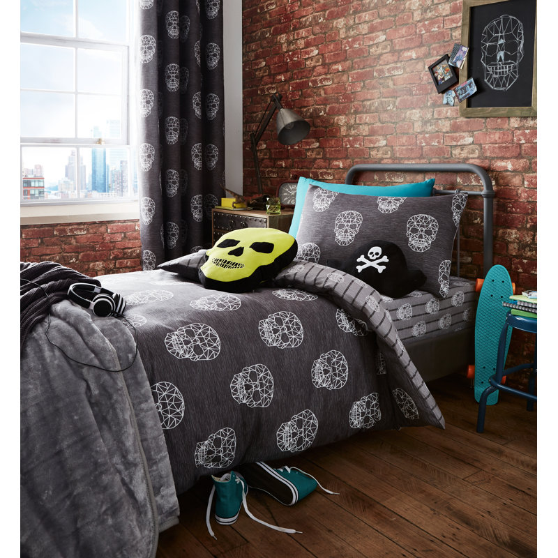Skulls Easy Care Fitted Sheet, Single (3')