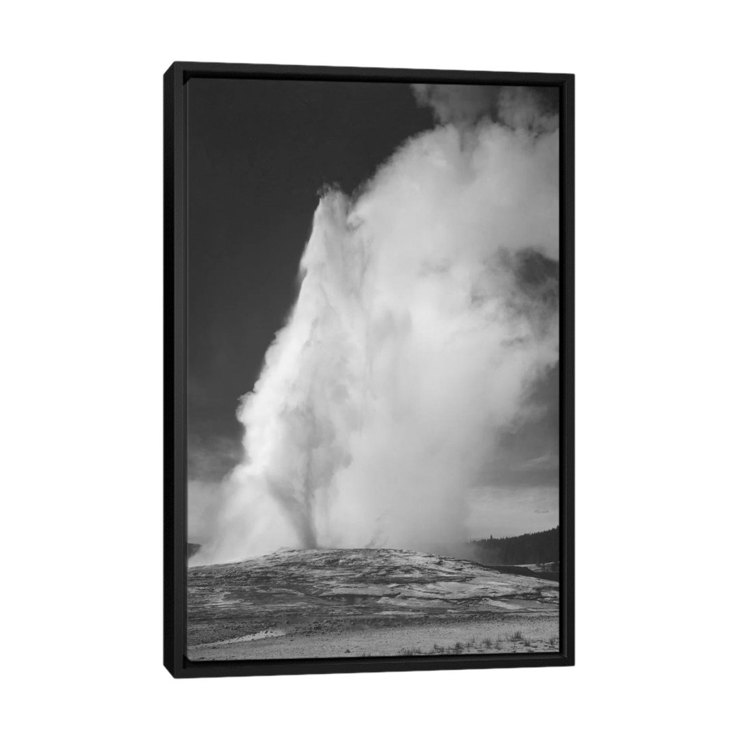 " Old Faithful Geyser, Yellowstone National Park " by Ansel Adams Vault W Artwork Mat 