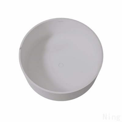 49 Inch Solid Surface Soaking Bathtub - Deep Soak Freestanding Tub