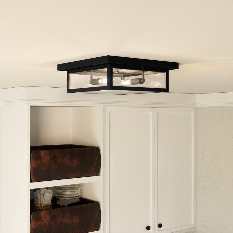 Westover Glass Flush Mount, Earth Black