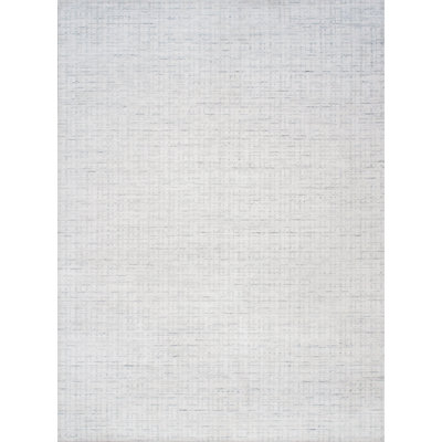 Tapis ivoire / bleu ardoise tissé à la main