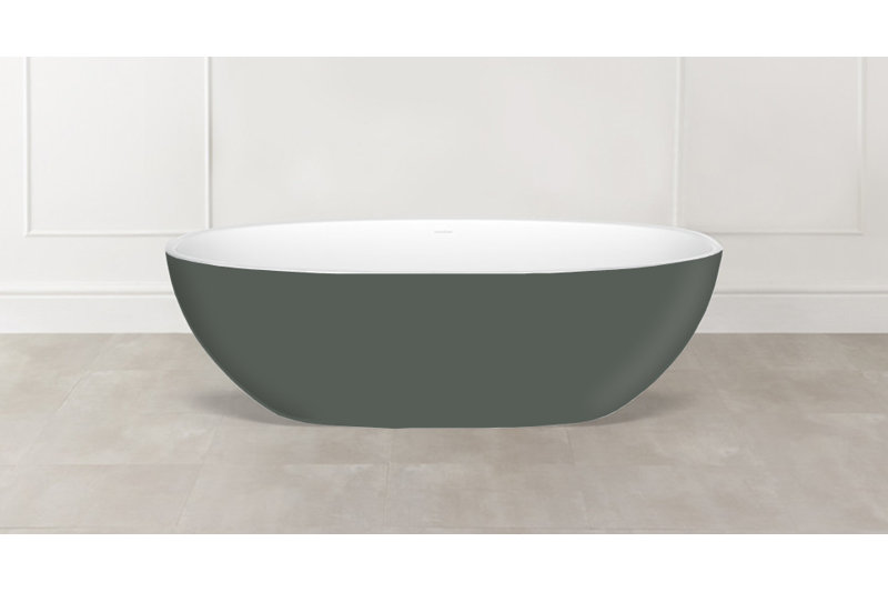 Barcelona 70.25" x 33.625" Freestanding Soaking Bathtub, Tarpaulin Gray - Matte