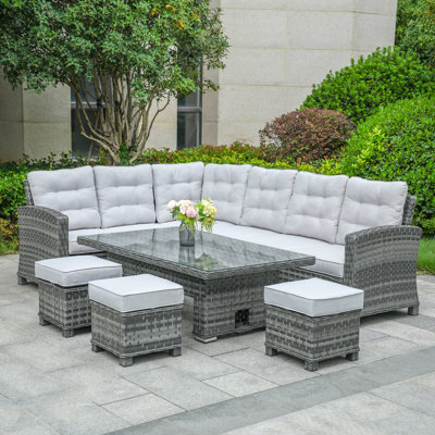 8 - Person Patio Dining Set with Rectangular Table , Cushions Included