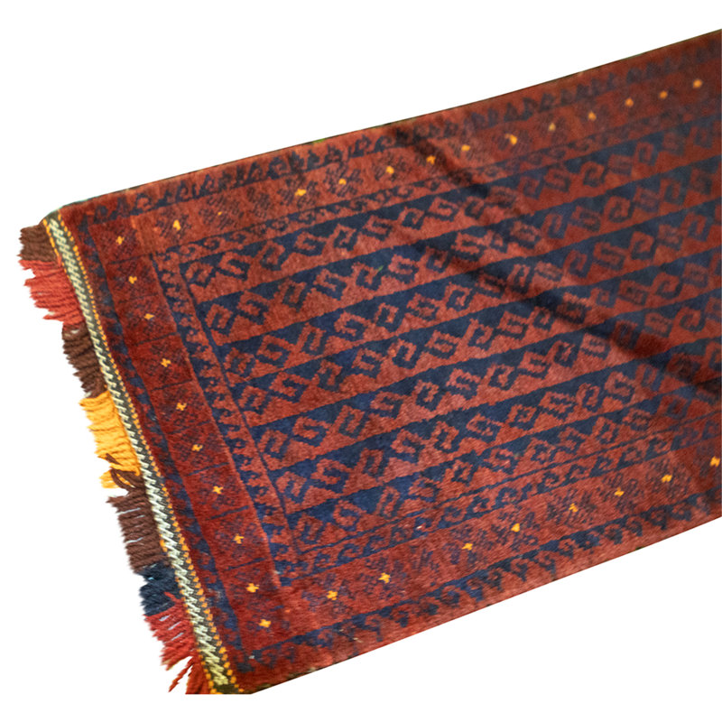 Hand Knotted Wool Area Rug in Red