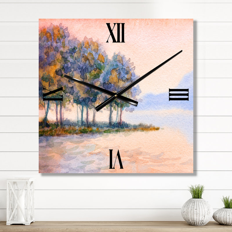 Horloge murale coucher de soleil sur le lac II, Moyen