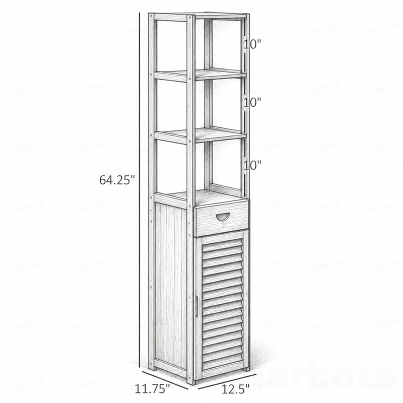 Bamboo Freestanding Linen Cabinet