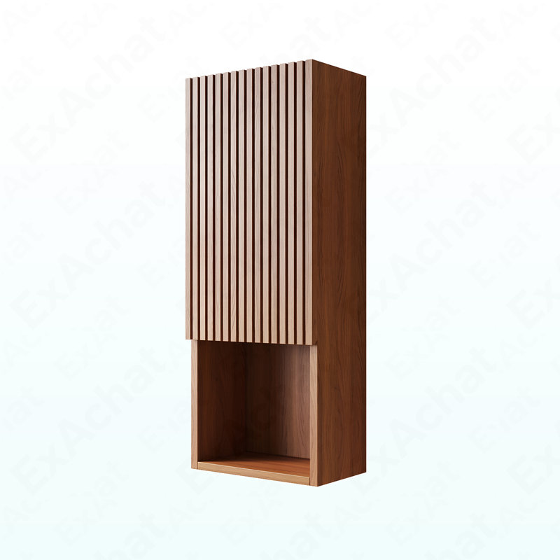 35" Tall Bathroom Wall Mounted Cabinet, Narrow Storage Cabinet With Door And Shelves, Suitable For Small Spaces, Applicable To Bathroom, Living Rooms And Laundry,  Brown Oak Woodgrain Color