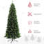 Arbre de Noël artificiel mince 7,5 pi avec 1075 branches et base en acier