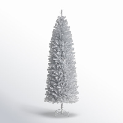 7.5‘ Silver Pencil Tinsel Artificial Christmas Tree