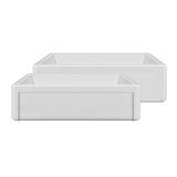 Whitehaus Collection Reversible Fireclay Kitchen Sink with Grid: Three Edge Frame, Plain Front Apron