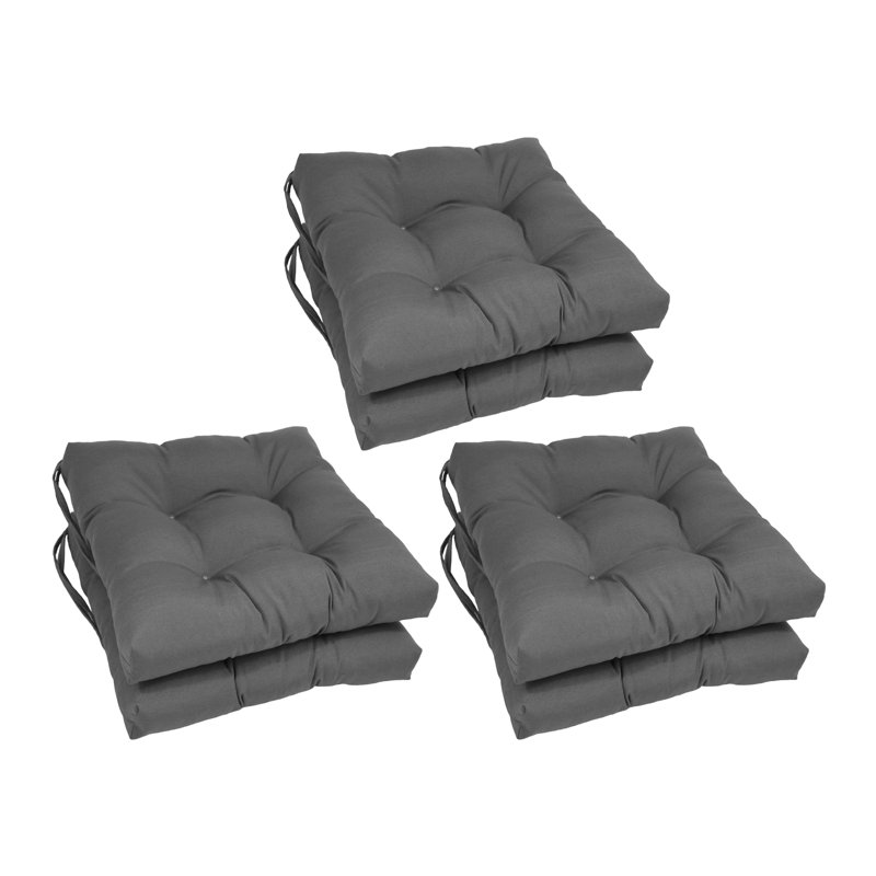 Outdoor 3.5'' Seat Cushion, Steel Gray Microfiber