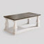 Table basse rectangulaire de style campagnard, table basse rustique avec pieds tournés épais et tablette de rangement-730205226