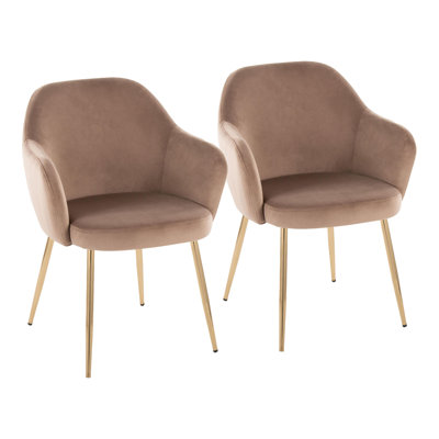 Buena Dining Chair with Tapered Metal Legs - Set of 2 by Everly Quinn