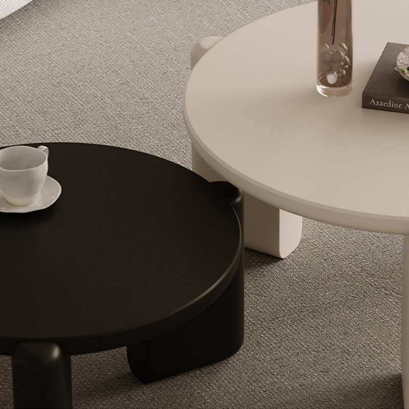 Table basse avec plateau en bois épaissi, H 14,96 po x L 55,11 po x l 31,49 po, Noir / blanc