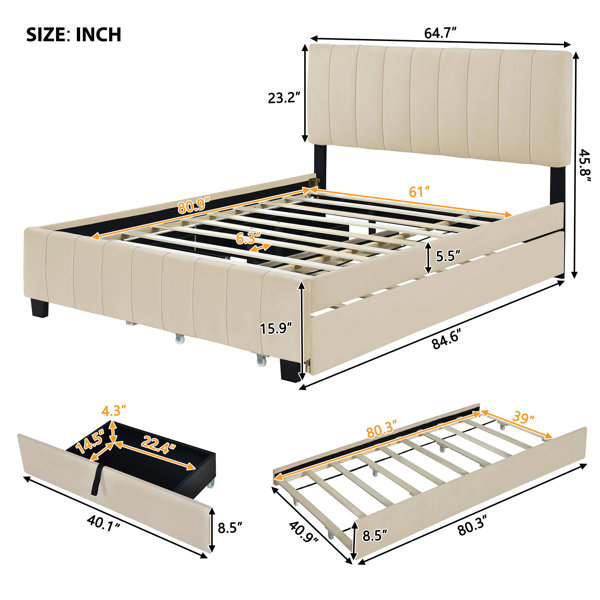 Everly Quinn Upholstered Storage Bed & Reviews | Wayfair