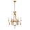 6 Light Traditional Antique Gold Chandelier