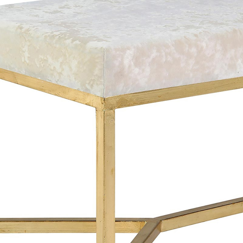 Banc rembourré Web, Feuille d'or / ivoire