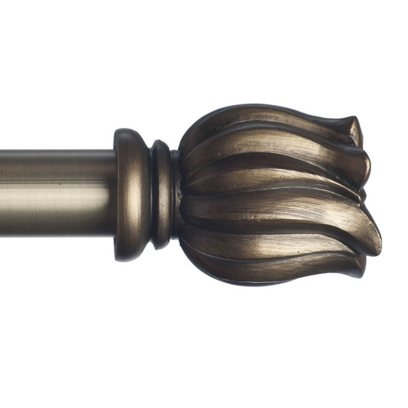 Tringle à rideaux simple Neriah 1,125 po, Antique, H 3,5 po x l 48 po x P 5,25 po