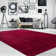 Solid Colour Machine Woven Polyester Area Rug in Red