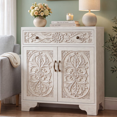 2-Door Accent Cabinet with Top Drawer