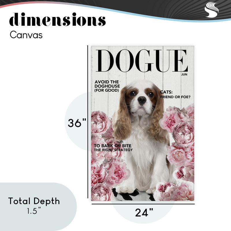 «Funny Floral Dog», conception par Sasha, H 36 po x l 24 po
