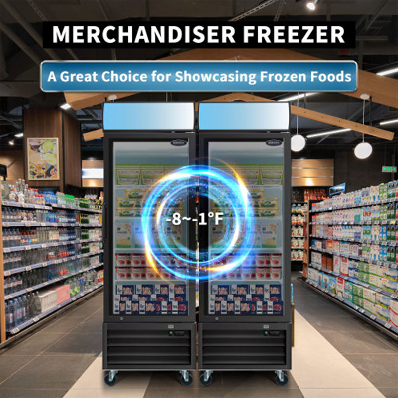 Whall 19.3 Cu.ft Glass Door Commercial Merchandiser Freezer, Upright Display Freezer With Led Lighting, Etl Certified