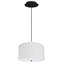 Abat-jour tambour en lin blanc avec diffuseur l 16 po avec cordon noir-155984702-156005482-140943304