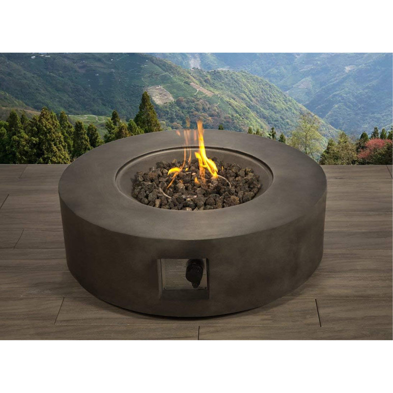 Table de foyer d'extérieur en béton renforcé de fibres