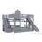 Castle-Inspired Bunk Bed, Wooden Bunk Bed With 2 Drawers & 3 Shelves, Comes With Slide And Storage Steps-918836180-918836181