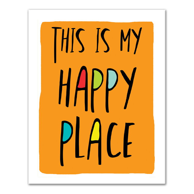 Art rectangulaire "daisie my happy place", H 14 po x l 11 po, Toile tendue