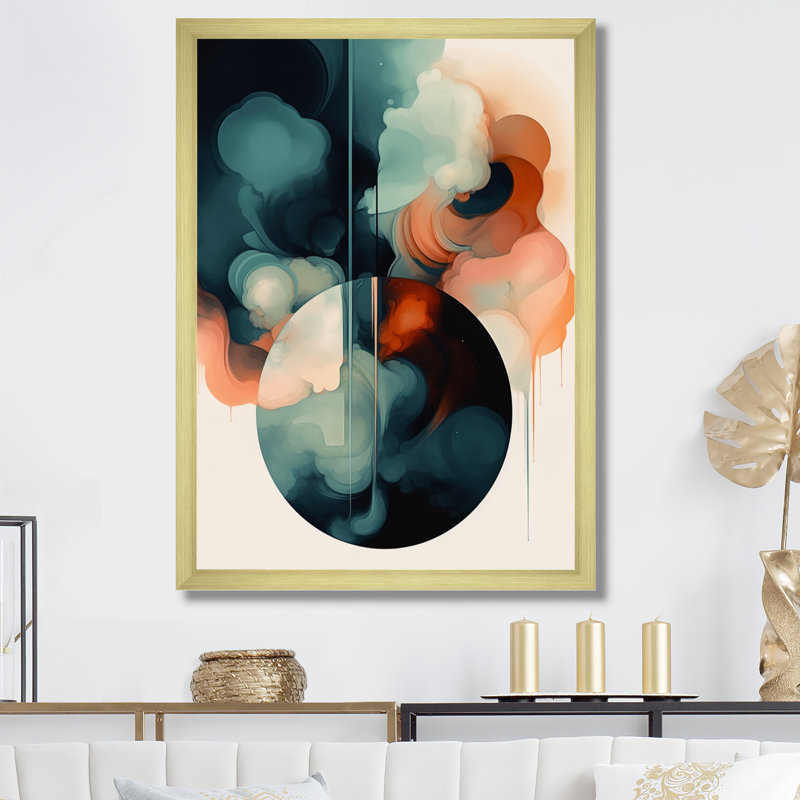 Kerner Brushstroke, impression abstraite sur toile V, H 32 po x l 24 po x P 1 po, Encadrement doré