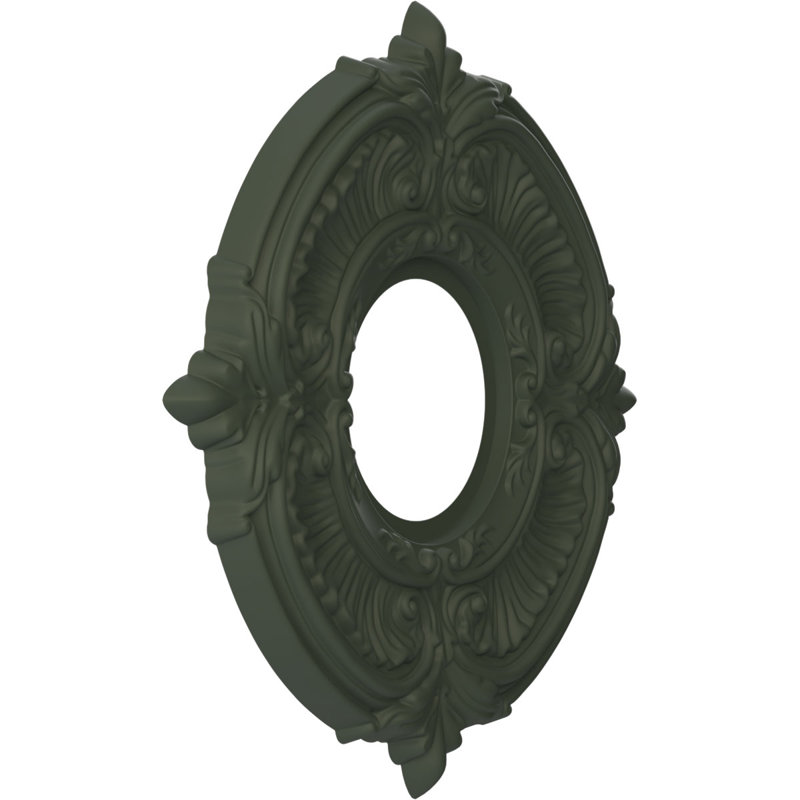 Attica Thermoformed PVC Ceiling Medallion, 10" H x 10" W x 0.75" D, UltraCover Satin Hunt Club Green