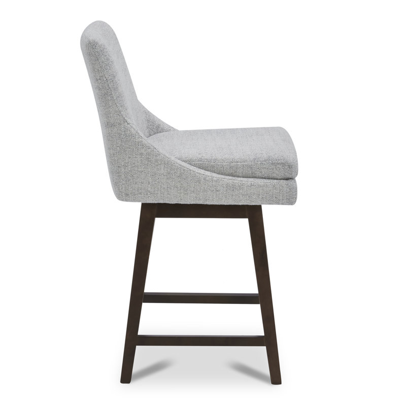 Tabouret de bar pivotant Zahara Neri, Nathan gris chiné / noyer