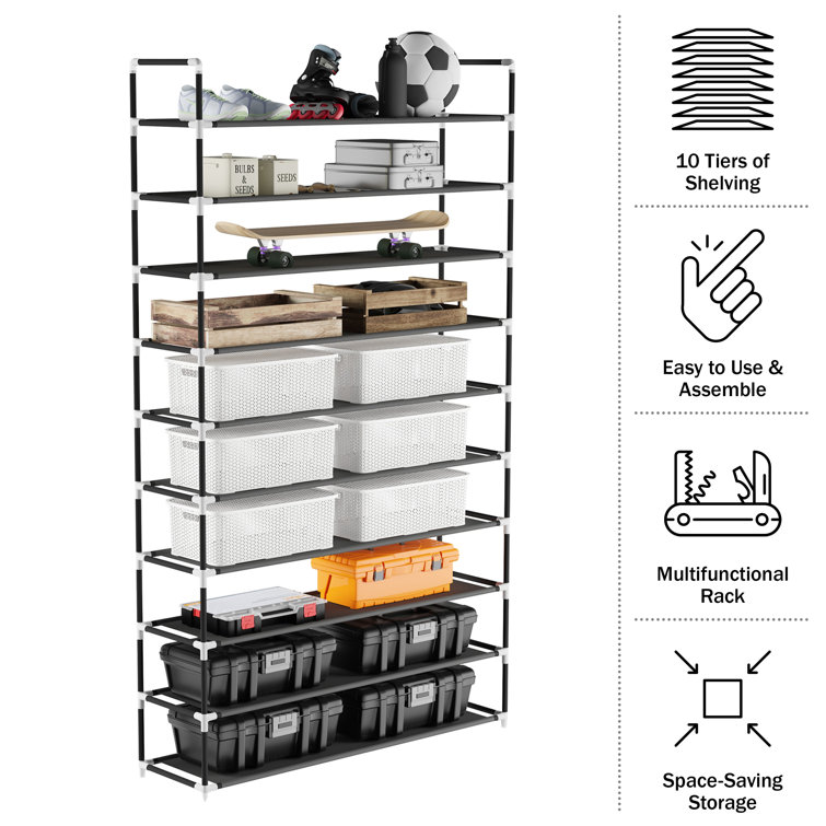 Rebrilliant 50 Pair 10 Tier Shoe Rack & Reviews