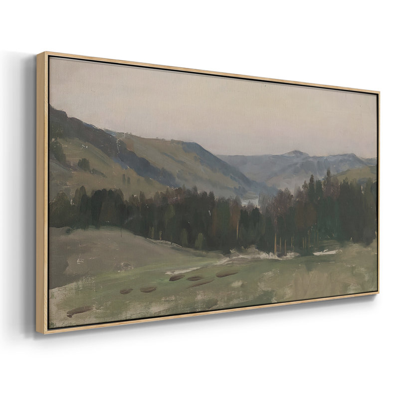 Paysage, série Dxxx, toile tendue avec châssis, prête à être accrochée, H 21 po x l 41 po, Naturel