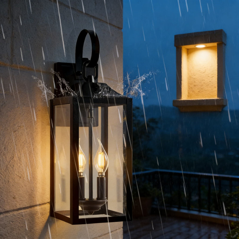 Lanterne murale d'extérieur Dusk To Dawn avec capteur photoélectrique, applique extérieure noire imperméable avec abat-jour en verre transparent pour porche, patio et maison de campagne, douille E12