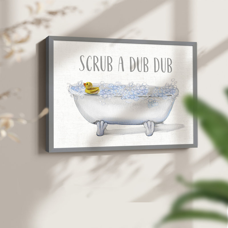 Scrub a Dub -Framed Print - Restickable, Gray