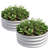 2Pcs W840116761 Galvanized Metal Raised Bed For Growing Potato And Beans, Double - Layer Galvanizing Longevity Planter With Reinforced Corners Use, Suitable Medium Rooting Plants-2116359414