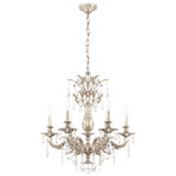 Milano 6 Light 24in x 26.5in Chandelier in Etruscan Gold with Clear Radiance Crystals