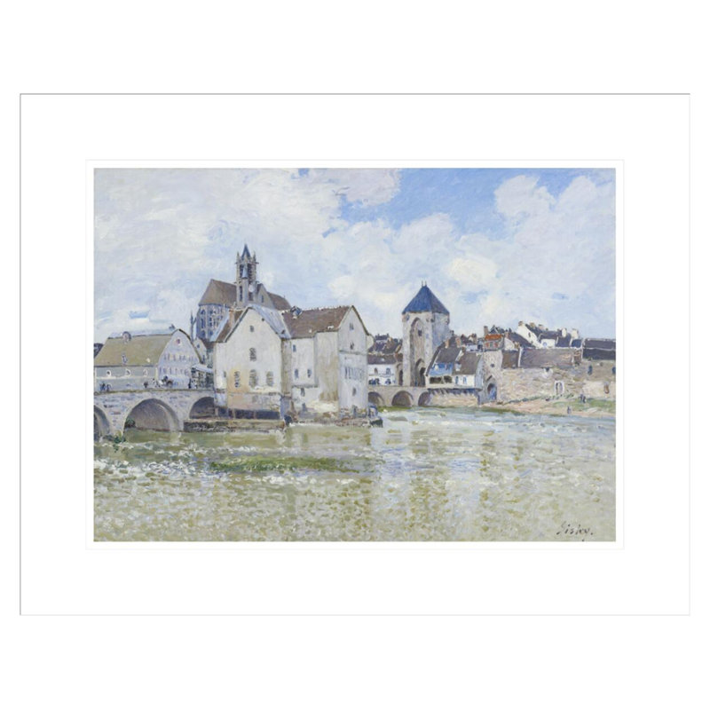 «Le Pont de Moret» par Alfred Sisley, impression giclée sur cadre, H 17,19 po x l 21,75 po