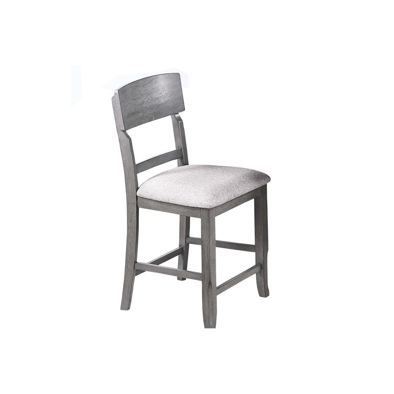 Dossier moderne gris de 2 chaises de salle à manger avec siège rembourré doux et structure contemporaine rembourrée en tissu