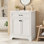Meuble-lavabo simple 28 po avec comptoir en céramique et armoire de rangement à double porte