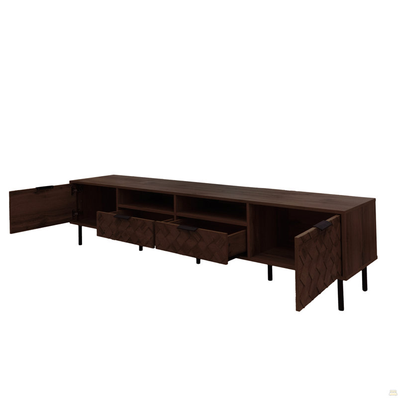 78 Inch Modern TV Stand For Tvs Up To 85", Entertainment Center With Closed Storage & Cable Management