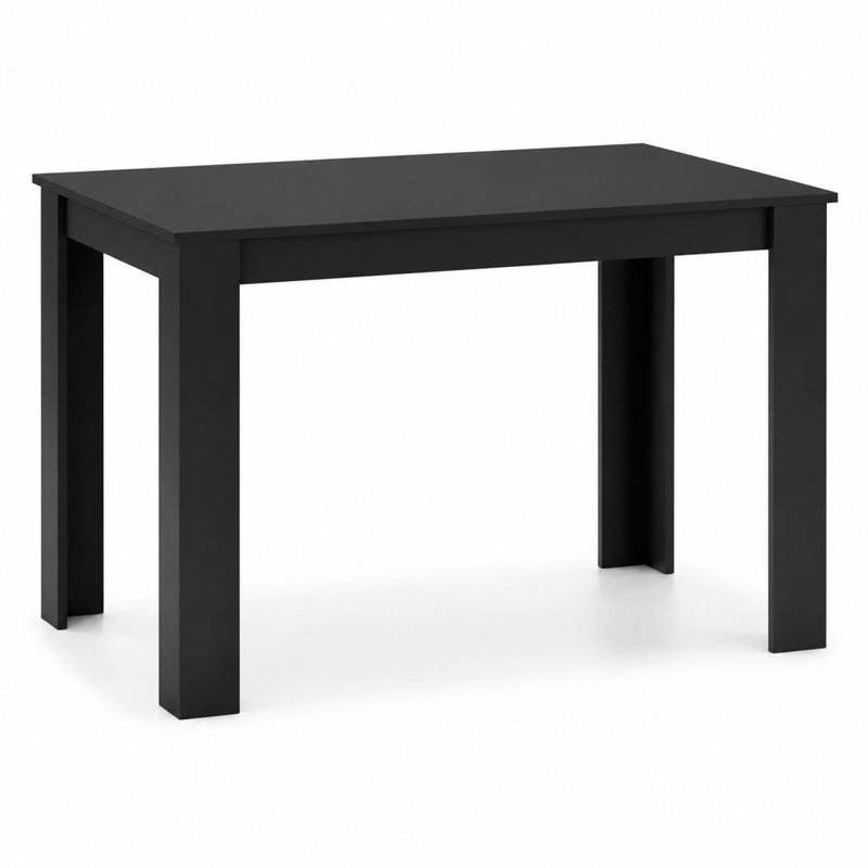 Melamine Dining Table with Chunky Legs for Kitchen Dining Room Furniture, 120cm, Black