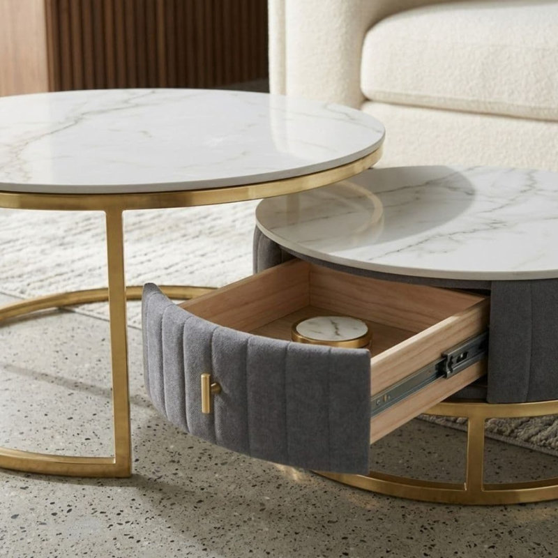 Coffee Table, Grey/Gold